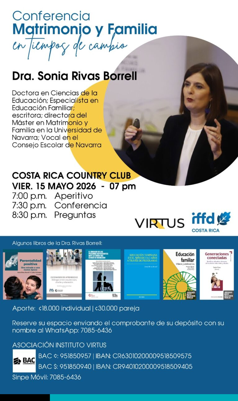Detalles de la conferencia “El sentido del matrimonio y la familia en tiempos de cambio”