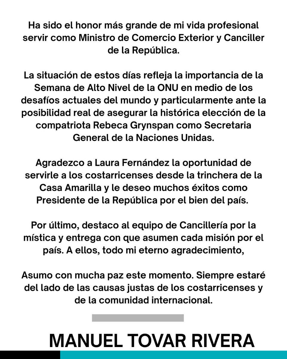 destitución de manuel tovar