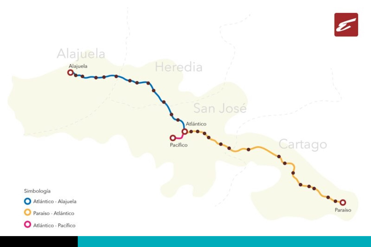mapa actual tren eléctrico